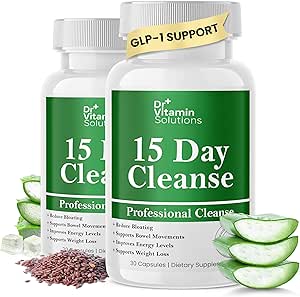 DR VITAMIN SOLUTIONS 15 Ημέρα Καθαρίστε το Detox για τις γυναίκες w/GLP-1 Υποστήριξη - Φυσικό Colon & Detox Καθαρίστε για την απώλεια βάρους - Αναπλήρωση & Δυσκοιλιότητα Ανακούφιση - Τοξίνες & Υποστηρίζει Ανοσία - 60 Ct.