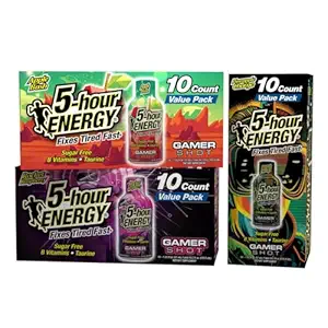 5-Hour Energy Gamer Shots Variety Pack, 30 Count (1,93 fl oz) - Extra Strength Apple Bash, Rocket Raspberry, Pineapple Charge Γεύσεις