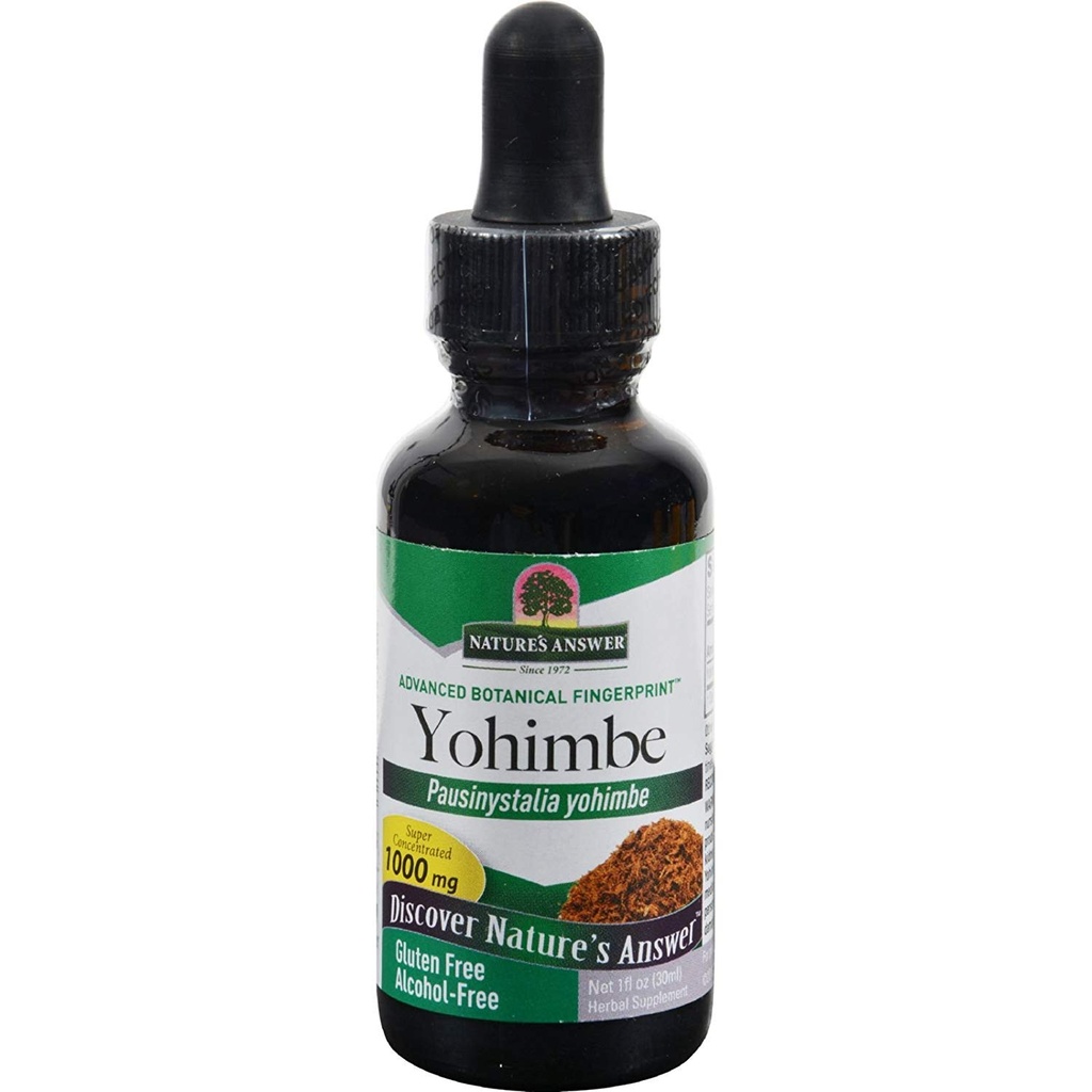 Natures Answer Yohimbe Bark Alcohol Free - Herbal Supplement - Gluten Free - 1 fl oz (Pack of 2)