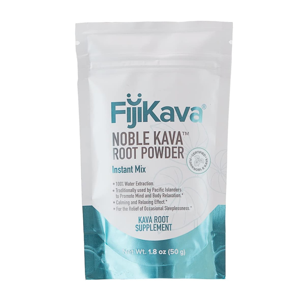 FijiKava Instant Kava Kava Powder 50g – Premium Kava Root Powder με υψηλή περιεκτικότητα σε Καβάλαc Natural Relaxation Aid for Calmness, Stress Relief, and Sleep Support – Easy-to-Mix