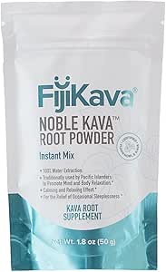 FijiKava Instant Kava Kava Powder 50g – Premium Kava Root Powder with High Kavalactone Content – Natural Relaxation Aid for Calmness, Stress Relief, and Sleep Support – Easy-to-Mix