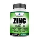 American Standard Συμπληρώματα ψευδάργυρου 100mg, βιταμίνη C 1000mg, και βιταμίνη D3 5000 IU (125mcg) ανά υπηρεσία - Χωρίς γλουτένη, μη ΓΤΟ, 60 κάψουλες, 30 εξυπηρετούν