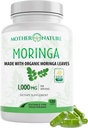 Μητρική Φύση Οργανικές κάψουλες Moringa – Οργανική σκόνη φύλλων Moringa, ενιαία προέλευση, ενέργεια & ανοσοποιητική υποστήριξη, μεταβολισμός, εστίαση, βιταμίνη C – Vegan, 500mg, 120 κάψουλες