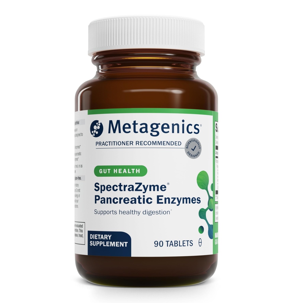Μεταγονική SpectraZyme Παγκρεατικά Ένζυμα - Digestive Enzyme Complex for Protein, Fat & Carb Breaking - Υποστηρίζει Διέγερση, Αέριο Ανακούφιση & Υγεία των Ούρων* - Μη ΓΤΟ, Χωρίς Γλουτένη - 90 δισκία