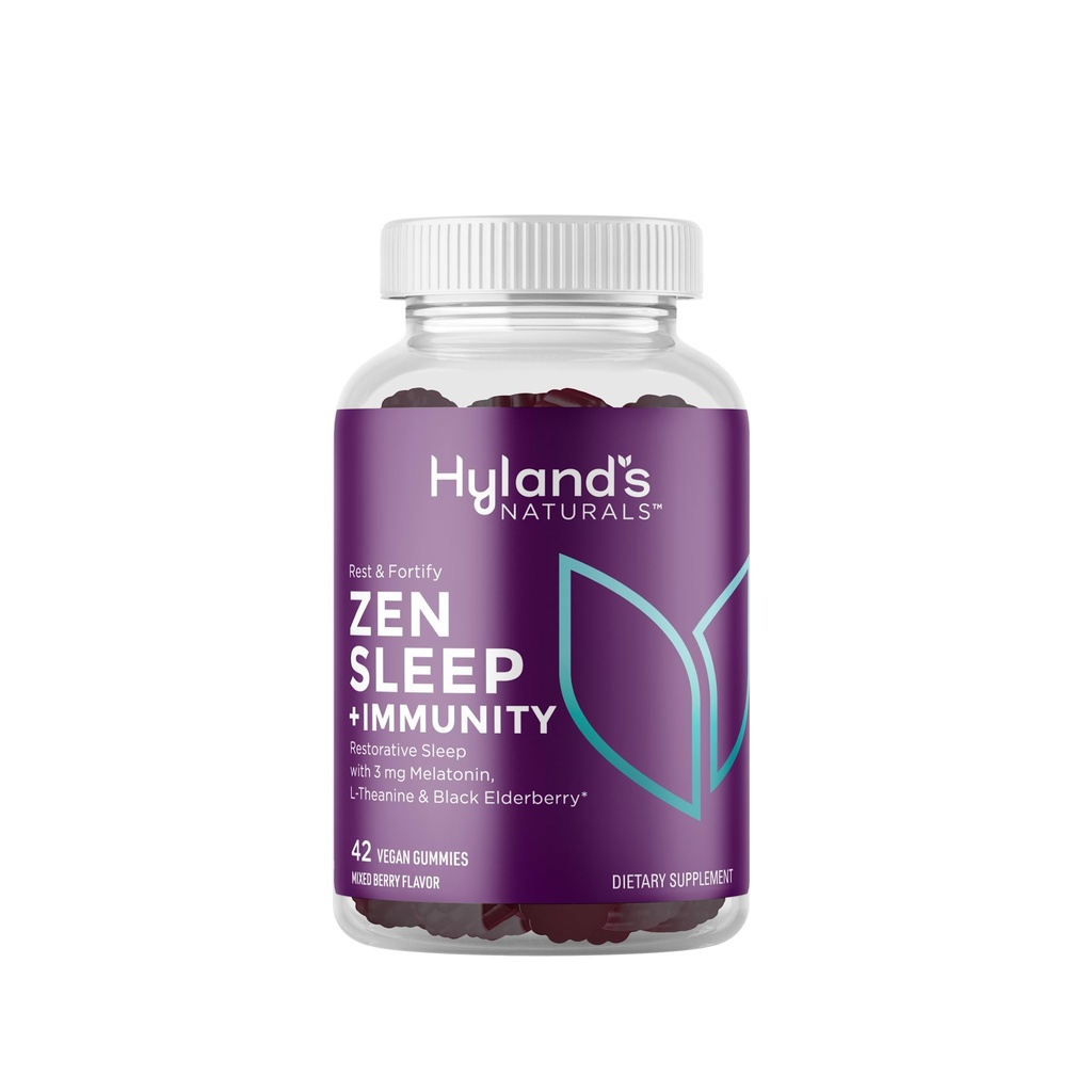 Αναπαύσου και οχύρωσε το Zen Sleep Aid και Immune Support, 42 Vegan Gummies, με μελατονίνη και L-Θεανίνη για υποστήριξη ύπνου και οργανικά Black Elderberry, βιταμίνη C και ψευδάργυρο