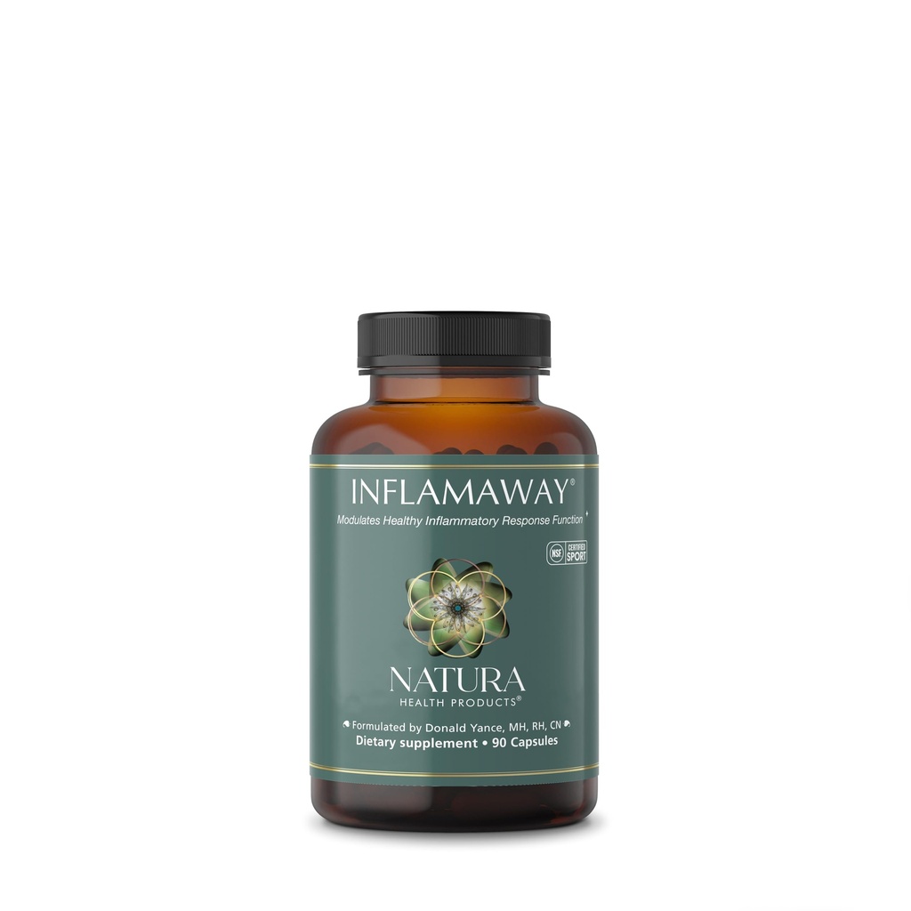 Natura Health Products InflamAway Supplement - Modulate a Healthy Inflammatory Response - Με Boswellia Serrata, Bromelain, Ginger, Black Pepper (BioPerine) και Chinese Skullcap (90 Κάψουλες)