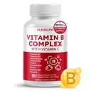Βιταμίνη Β Complex Βιταμίνη Β1, Β2, 6,9,12 Νιασίνη, με Βιταμίνη C - Υποστήριξη Εγκεφαλική Υγεία, Ενεργειακά Επίπεδα, Δέρμα, Μαλλιά, και Καρφιά - Κατασκευασμένο και δοκιμασμένο στις ΗΠΑ