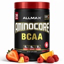 ALLMAX Διατροφή AMINOCORE BCAA Σκόνη, 8,18 γραμμάρια αμινοξέων, Ενδο- και μετά την προπόνηση ανάκτησης ποτών, χωρίς γλουτένη, Punch φρούτων, 315 g