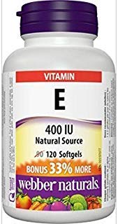 Webber Naturals Βιταμίνη Ε Φυσική πηγή Softgel, 400 IU-120 Softgels