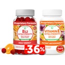 Lunakai Βιταμίνη Β12 και Βιταμίνη Ε Gummies Bundle - 3000 mcg Gummies for Adults Energy Support and Bone Health - 250 mg 1000 eu Natural VIT E Plus C Συμπληρώματα
