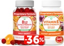Lunakai Βιταμίνη Β12 και Βιταμίνη Ε Gummies Bundle - 3000 mcg Gummies for Adults Energy Support and Bone Health - 250 mg 1000 eu Natural VIT E Plus C Συμπληρώματα