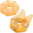 2PCS Εβδομαδιαίος Διοργανωτής Χάπια Μεγάλος 7 ημερών Διοργανωτής Χάπια Κουτιά Καθημερινής Ιατρικής περίπτωσης για χάπια βιταμινών ψαριών Συμπληρώματα Αρθρίτιδα Φιλική