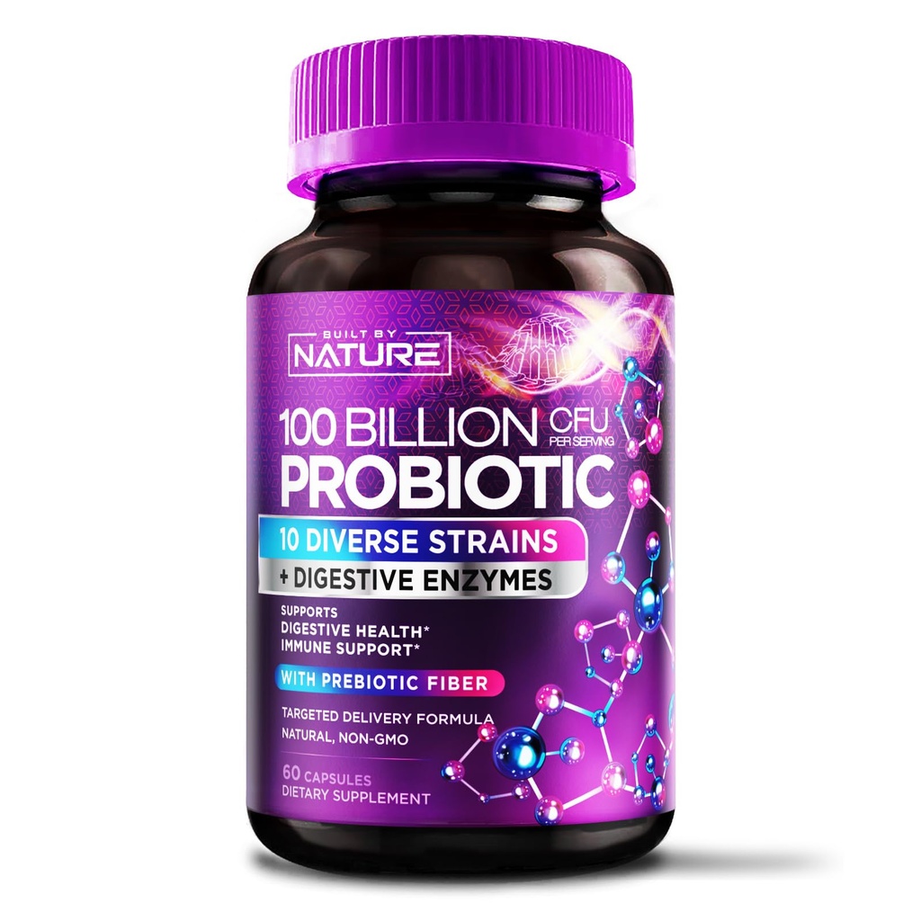 90 Δισεκατομμύρια CFU Probiotic - Daily Digestive Gut Health Supplement for Men & Women - Lactobacillus acidophilus, Bifidobacterium & Prebiotics - Μη Γλουτένη & Γαλακτοκομικά, Ράφι-Stable - 60 Κάψουλες