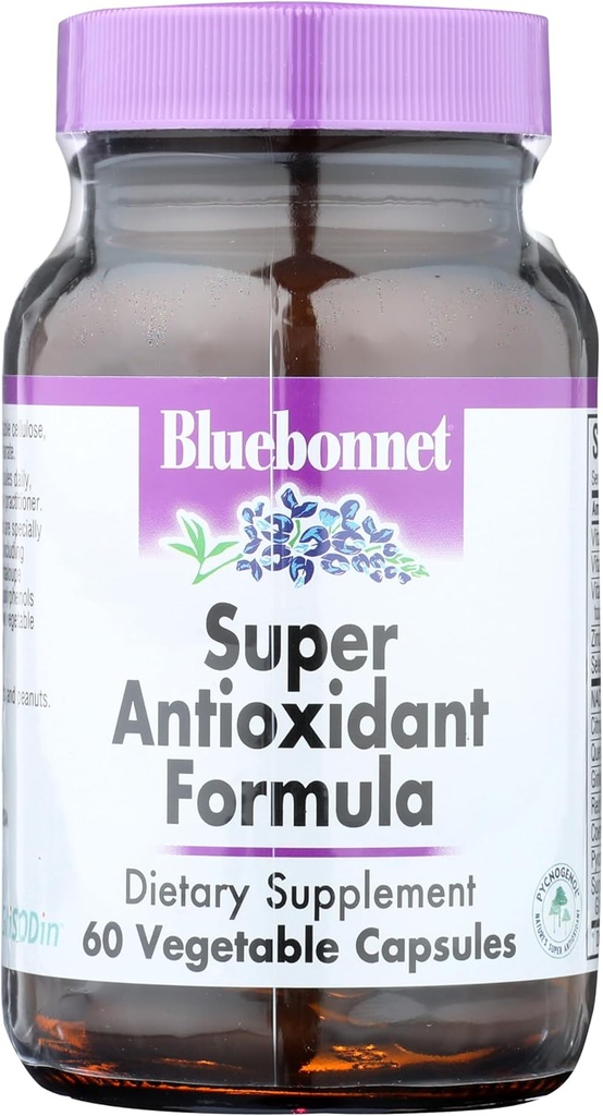 BlueBonnet Super Antioxidant Formula Χορτοφαγικές κάψουλες, 60 Count, White