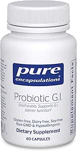 Pure Encapsulations Probiotic G.I. - Ράφι Σταθερό Προβιοτικό για Εντερική Υγεία & Γαστρεντερική Υποστήριξη - με Lactobacillus & Bifidobacterium - 60 Κάψουλες