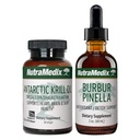 NutraMedix Brain Support Bundle - Περιλαμβάνει Artic Krill Oil Softgels και Burbur Pinella Liquid Drops για Γνωστική Υγεία, Detox και Υποστήριξη εγκεφάλου - 2-Piece Set για Γνωστική Υποστήριξη