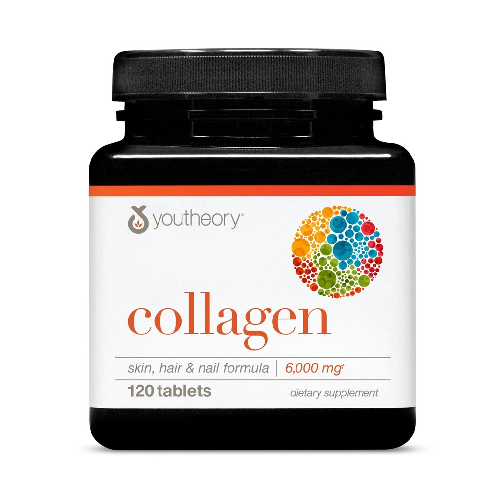 Youtheory Advanced Collagen - 6.000 mg - με Βιταμίνη C & Αμινοξέα - για την ανάπτυξη των μαλλιών, του δέρματος και των νυχιών* - Υποστηρίζει την κοινή, των οστών και των μυών υγεία* - για τις γυναίκες και τους άνδρες - 120 δισκία (20- Ημέρα προσφοράς)