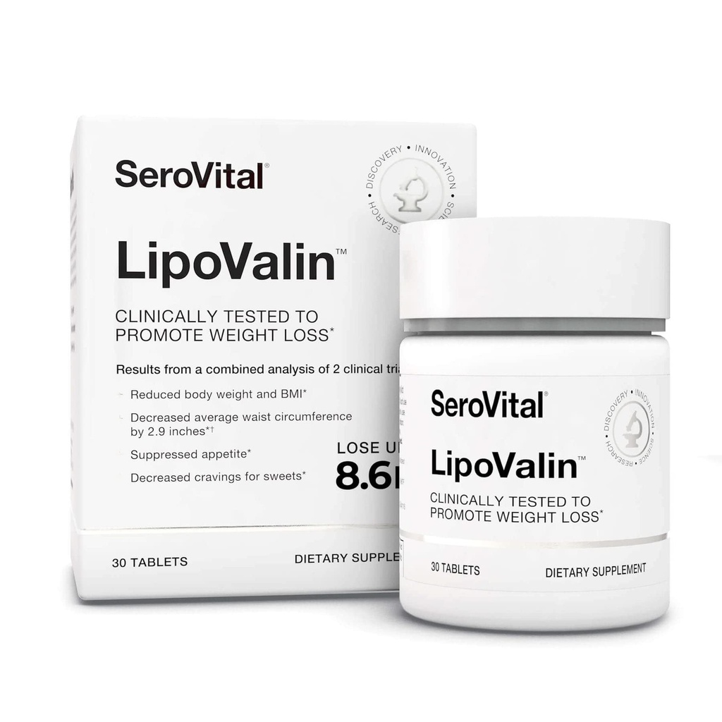 Serovital LipoValin Clinically Validated Weight Loss Pills for Women Diet Pill, Appetite Suppressant, Stimulant-Free Weight Loss Supplement - 30 Count (30 Tablets)