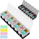 Restree Weekly Pill Organizer, 14 Compartments Portable Pill Box, 2 Times a Day AM/PM Medication Organizer, Moisture-Proof Travel Pill Case for Vitamin, Medicine, Fish Oil/Supplements (White)