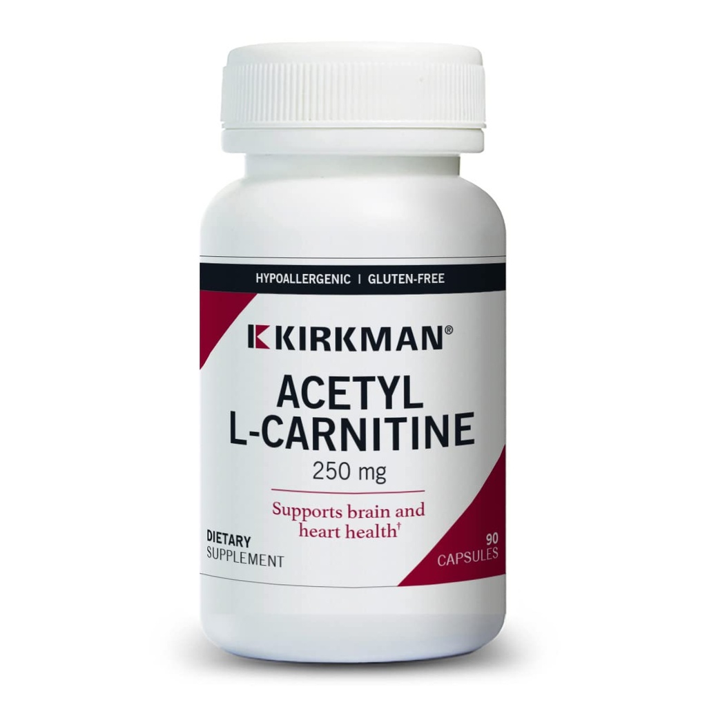 Kirkman - Acetyl L-Καρνιτίνη 250 mg - 90 Κάψουλες - Υποστηρίζει Παρατεταμένη Κυτταρική Ενέργεια Παραγωγή - Υποαλλεργικό