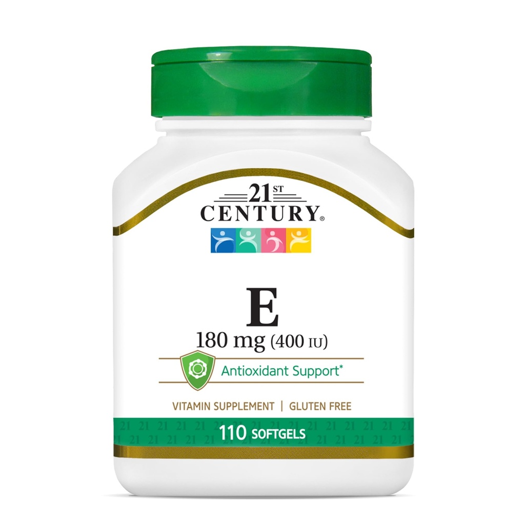 21st Century E 400 I.U. (Dl-Alpha) Softgels, 110 Count (Pack of 2)