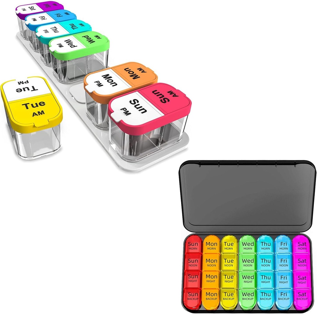 Odaro Extra Large Pill Organizer & Weely Pill Organizer 4 φορές την ημέρα - χρώμα