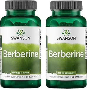 Swanson Berberine - Standardized 97% Berberine HCl- 400mg Κάθε - 60 κάψουλες 2 Φιάλες