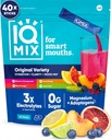 IQMIX Hydration Electrolyte Powder – 4-σε-1 Formula for Hydration, Mental Clarity, Mood and Recovery – Μείγμα ποτού χωρίς ζάχαρη, Keto, Magnesium L-Threonate, Mane Lion 40 Count Variety Pack