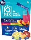 IQMIX Hydration Electrolyte Powder – 4-σε-1 Formula for Hydration, Mental Clarity, Mood and Recovery – Μείγμα ποτού χωρίς ζάχαρη, Keto, Magnesium L-Threonate, Mane Lion 40 Count Variety Pack