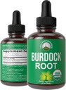 Κορυφαία απόδοση USDA Organic Burdock Root Liquid Drops Supplement. Βότανο εκχυλίσματος Vegan για γυναίκες και άνδρες. Βιολογικό Βότανο Root Oil Burdock. Μηδενική ζάχαρη, συμπληρώματα χωρίς γλουτένη