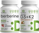ΕΝΗΜΕΡΩΤΙΚΟ ΣΥΜΠΛΗΡΩΜΑ Βιταμίνη D3 5000iu + K2 100mcg Softgels & Berberine Supplement with Yohimbine Bundle – Essential Sunshine Vitamins – Hydrochloride HCl Υψηλής Απορρόφησης