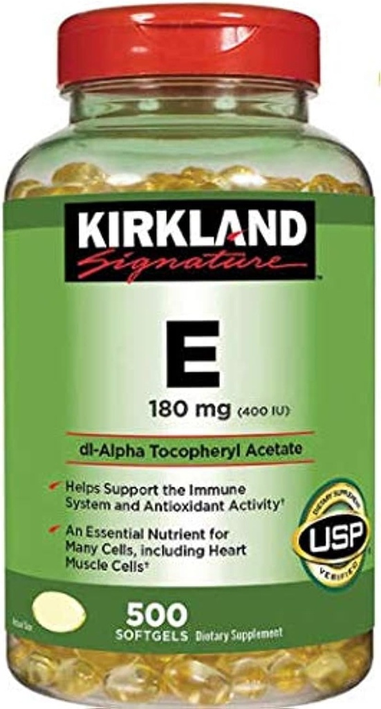 Kirkland Υπογραφή Βιταμίνη E 180mg, 500 Softgels
