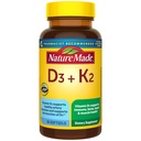 Nature Made Vitamin D3 K2 Supplement, 5000 IU (125 mcg) Βιταμίνη D για οστά, δόντια, μύες και ανοσοποιητική υποστήριξη, 30 D3 και K2 Softgels, 30 ημέρες προσφοράς