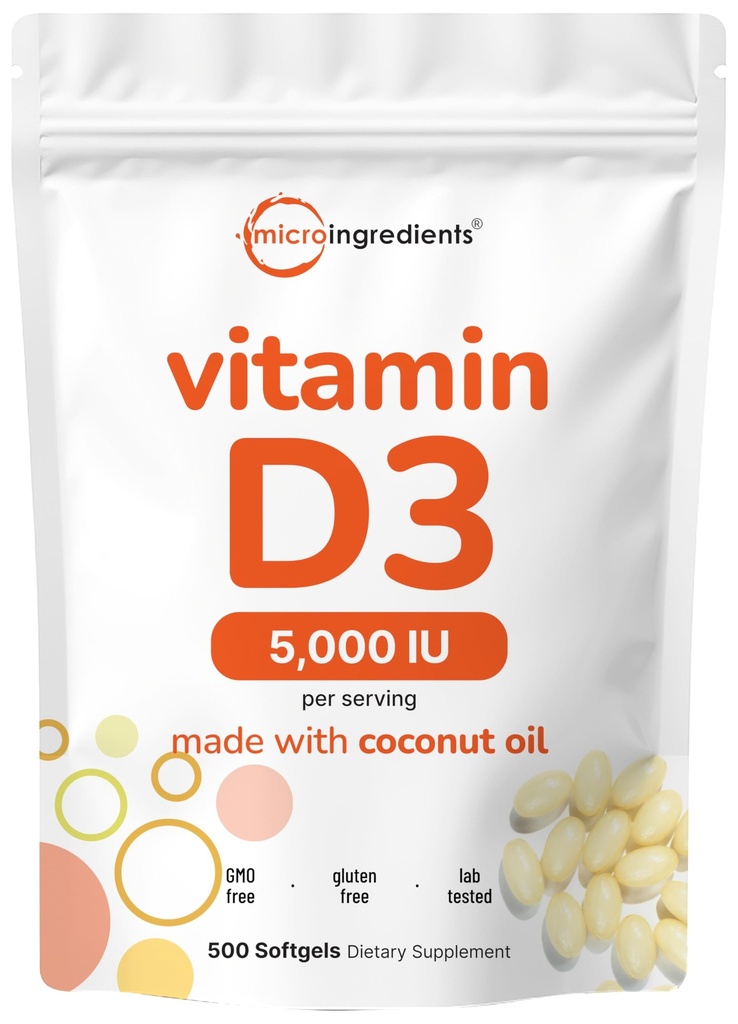 Micro Συστατικά Βιταμίνη D3 5.000 IU, 500 Softgels 