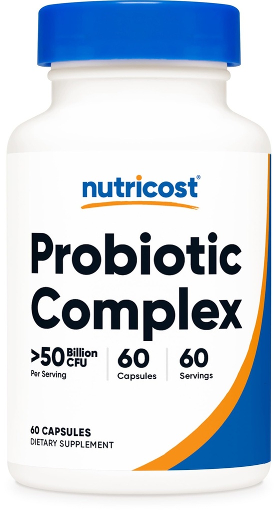 Nutricost Probiotic Complex - 50 δις CFU, 60 κάψουλες - Προβιοτικό για άνδρες και γυναίκες - κάψουλες χορτοφάγων, μη ΓΤΟ, Χωρίς γλουτένη