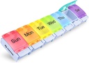 AUVON Weekly Pill Organizer Arthritis Friendly, BPA Δωρεάν Ταξίδι 7 Day Pill Box περίπτωση με την άνοιξη Open Design και μεγάλο διαμέρισμα για να κρατήσει βιταμίνες, Cod Liver Oil, συμπληρώματα και φαρμακευτική αγωγή