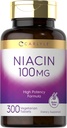 Carlyle Niacin 100mg | 300 Vegetarian Tablets | Non-GMO, Gluten Free | High Potency Formula