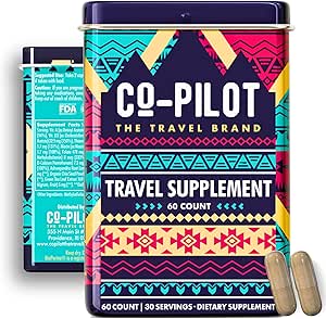 Travel Vitamin Supplement for Flight and Daily, Jet Lag, Energy, Immune, Digestion Support, Promote Calmness with Ashwagandha, Rhodiola, Chia & D3 for Better Sleep & Mood | Vegan, 60 Count