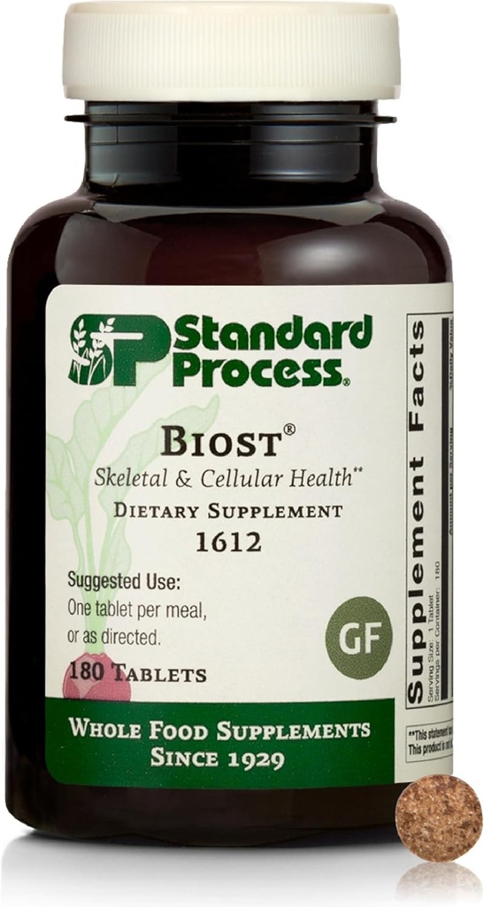 Standard Process Inc. Biost - Δόντια και τα οστά συμπλήρωμα υγείας με πλήρη τρόφιμα Μαγνήσιο Κιτρικό, Γαλακτικό ασβέστιο, Μαγγάνιο - 180 δισκία