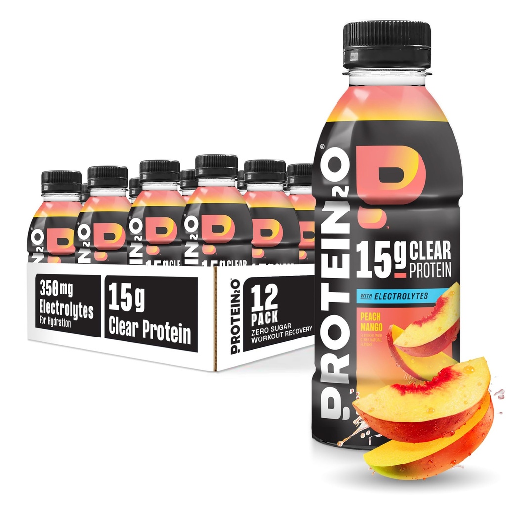 Protein2o 15g Whey Protein Infused Water, Ροδάκινο Mango, 16,9 Oz φιάλη (πακέτο των 12)