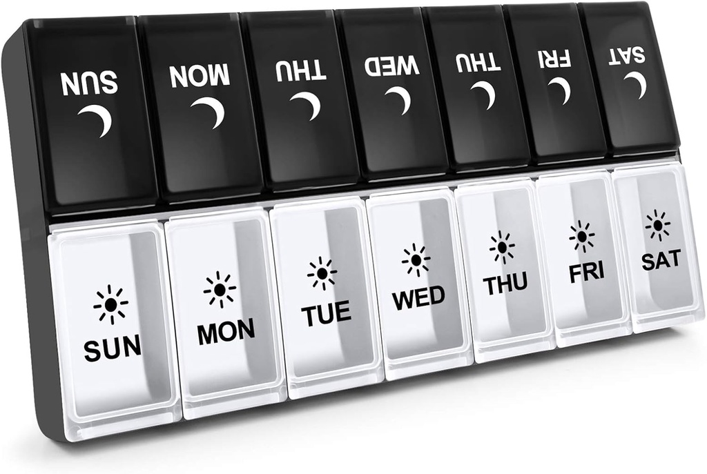 7 Day Pill Organizer 2 φορές την ημέρα, Μεγάλη Εβδομαδιαία AM Pill Box, Day Night Medicine Organizer, Pill υπόθεση Δύο φορές την ημέρα, Pill Container