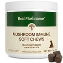Real Mushroom Immune Pet Chews – Για την καθημερινή Digestive & Immune Health – Μανιτάρια για σκύλους & γάτες Λειτουργική θεραπεία – Mushroom συμπλήρωμα για σκύλους & γάτες – 1 έως 4 μάσημα για όλες τις φυλές & μεγέθη (60 Count)