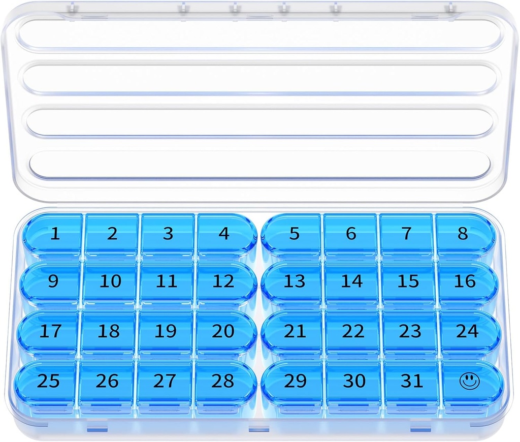 Zoksi Monthly Pill Organizer 1 φορά την ημέρα, 30 ημέρα Pill Box Organizer, ένα μήνα Pill περίπτωση για το ταξίδι, 31 ημέρα καθημερινή Medcine Container για βιταμίνες, συμπλήρωμα & φαρμακευτική αγωγή