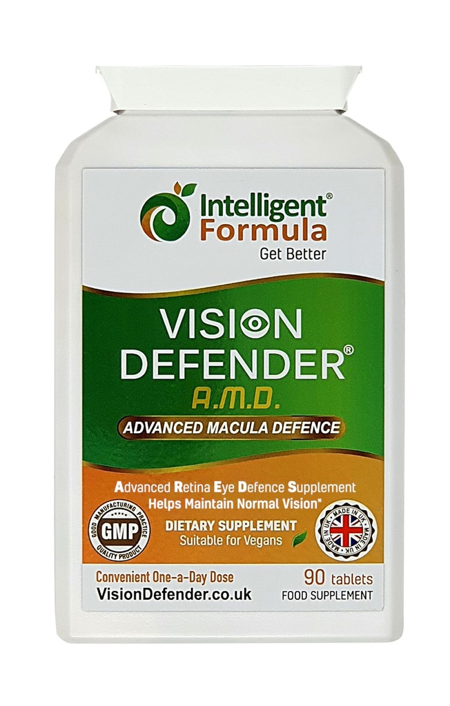 Vision Defender AMD AARDS2 Eye Vitamins – Exact AARDS 2 Formula με Λουτεΐνη & Ζεαξανθίνη, Βιταμίνες C & E, Ψευδάργυρος 25 mg & Χαλκός – Once Daily Vegan Eye Health Supplement, 90 Tablets