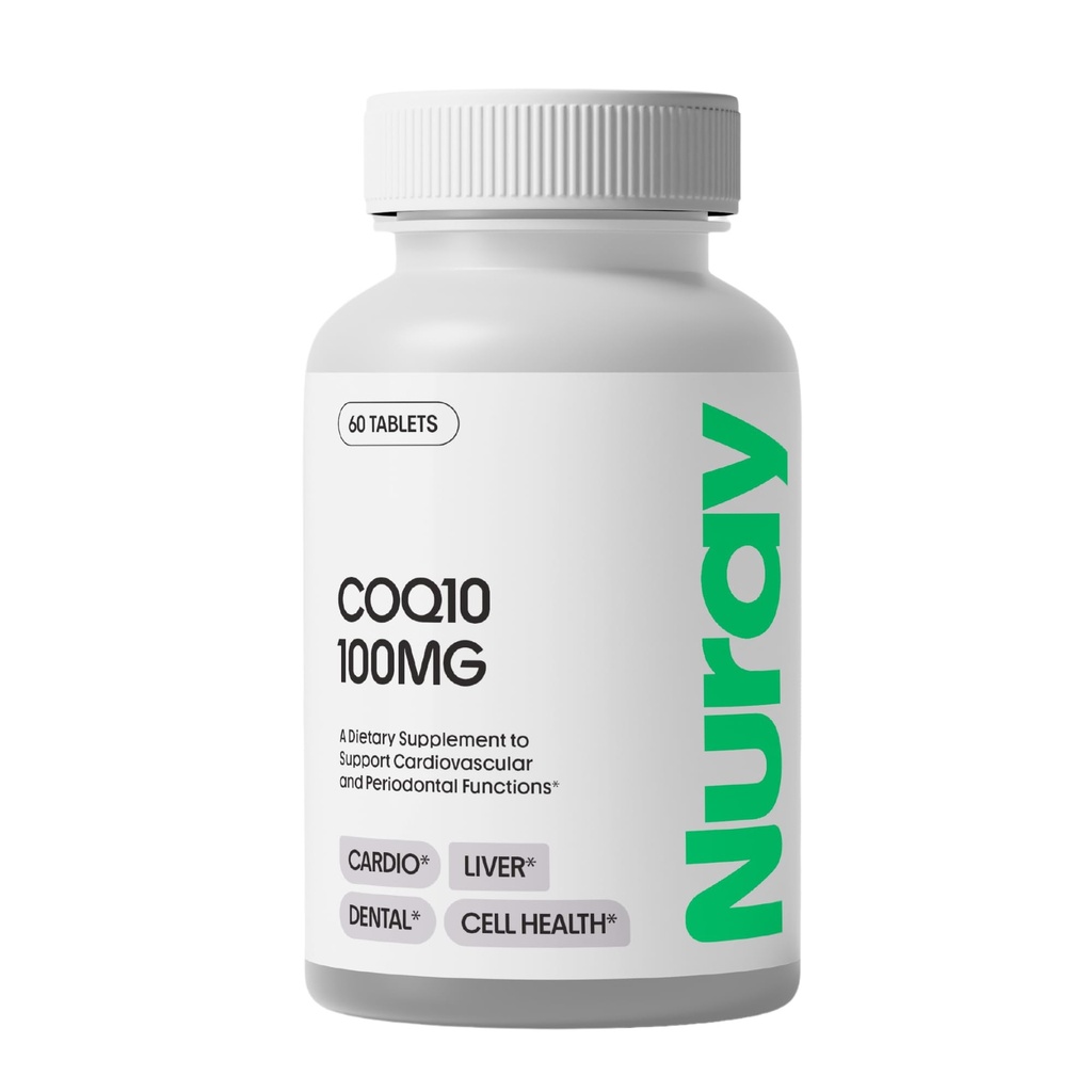 Nuray COQ10 100mg και Βιταμίνη Ε Μασώμενα δισκία - Γρήγορη διάλυση Πορτοκαλί Συμπληρώματα Γεύσης Ενέργειας - Υποστηρίζει την καρδιακή υγεία & λειτουργία του ήπατος - 60 Count, χορτοφαγικά, χωρίς γλουτένη