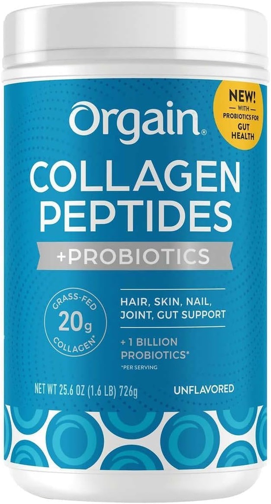 Orgain Collagen +Superfoods με 20 γραμμάρια Grass-Fed Collagen και βιταμίνη C, Χωρίς γεύση, 25,6 oz
