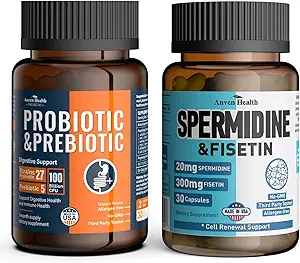 Probiotics & Spermidine Συμπλήρωμα - 100B CFU, 27 Strains, 20mg Spermidine, 300mg Fisetin για την υγεία των ούλων, την ανανέωση κυττάρων & τη μακροζωία