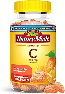 Nature Made Vitamin C 250 mg ανά μερίδα, Συμπλήρωμα διατροφής για ανοσοποιητική υποστήριξη, 80 Gummies, 40 Day Supply