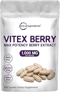 Micro Συστατικά Συμπλήρωμα Vitex Berry, 1.000mg ανά υπηρεσία, 240 Caplets 