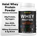 SHIFAA NUTRITION 2 Lbs Halal Whey Protein Powder Creamy Chocolate. 24g Protein, 5g BCAAs & 420mg Glutamine. for Building Lean Muscles & Recovery. Keto-Friendly, Gluten-Free, Non-GMO